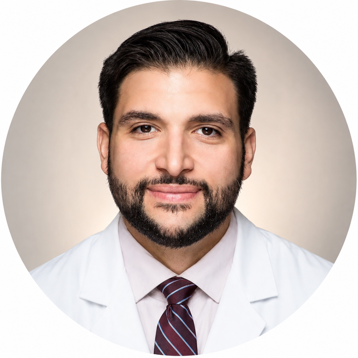 Male doctor smiling in circular portrait | medhaus health